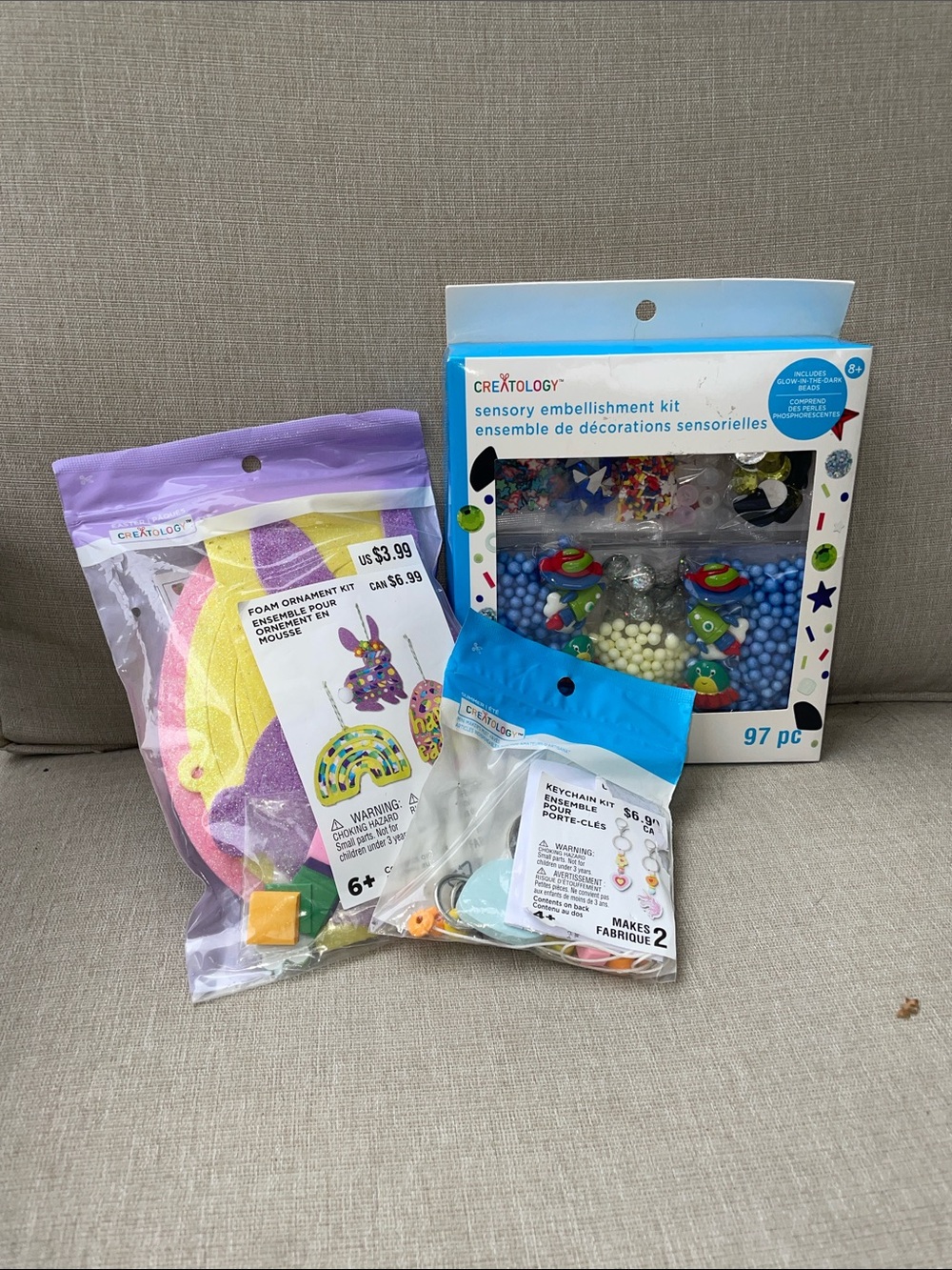 3 PIECE Creatology Craft Kits: Foam Ornaments Space Sensory Keychain